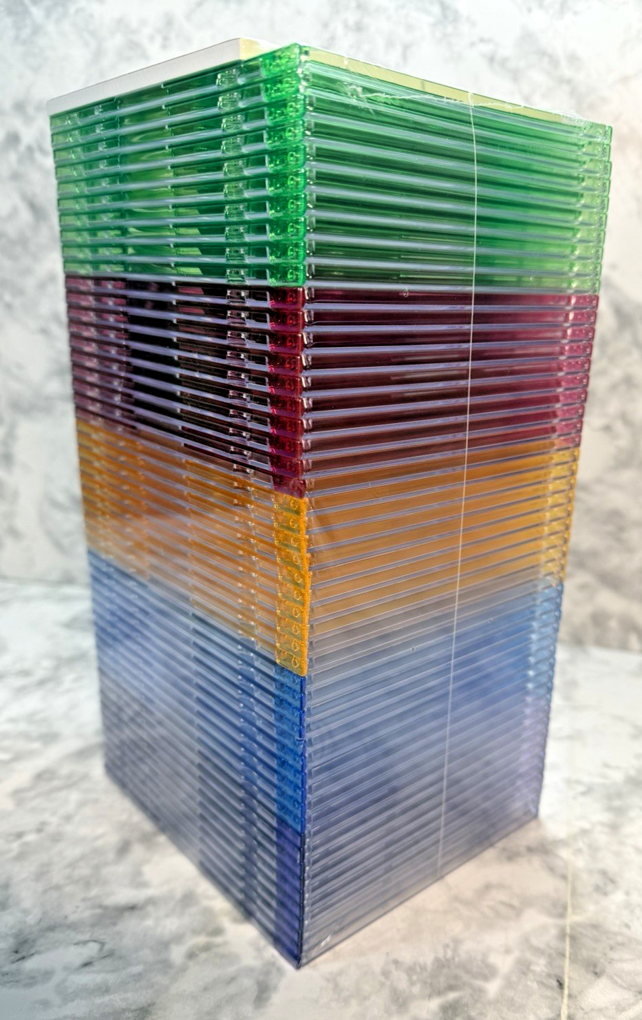 50 Multi-Color SLIM CD DVD Hard Case Storage Jewel Box Lot New Sealed 5.5″x4.75″