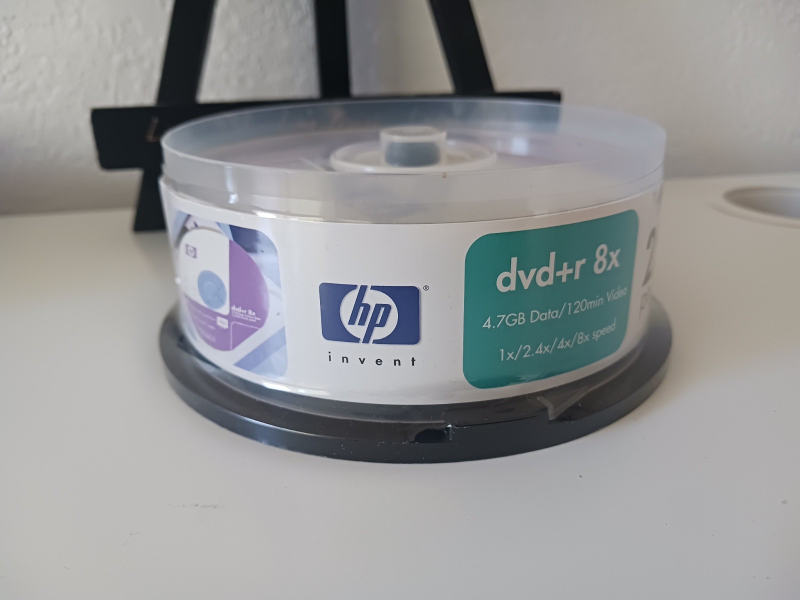 HP DVD+R 4.7GB 8x Blank Media Recordable Disc 25 Pack Spindle New Sealed DR00031