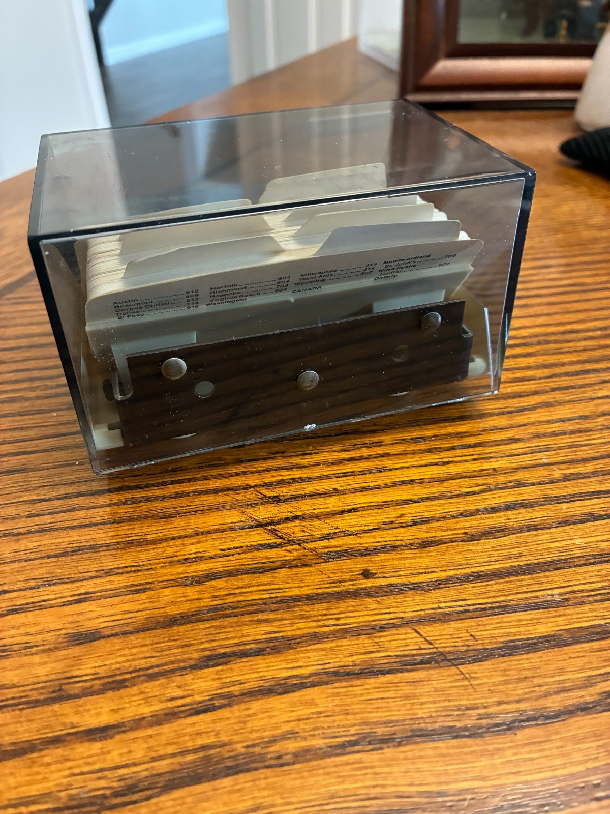 Vintage Rolodex S-300 C Petite Address Card File Smoke Lid w/A-Z Dividers 2 Tone