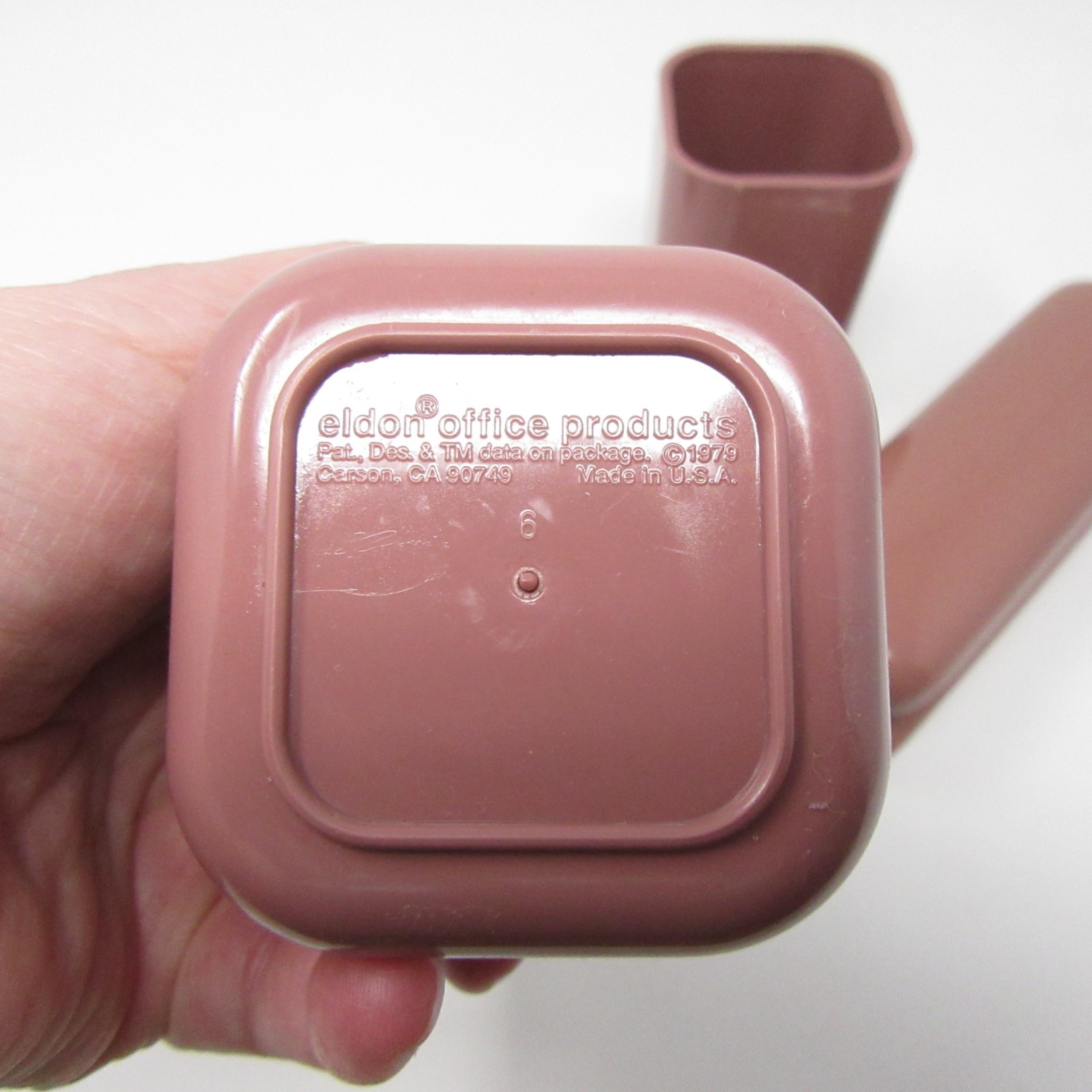 1980s Eldon Pink Mauve Desk Set Stapler Pen Paperclip Holder Retro Office 5pc