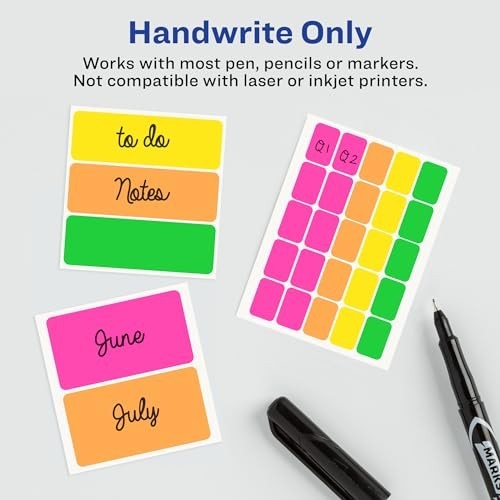 Rectangular Color Coding Labels, Assorted, Removable, Pack of 525 (06721)