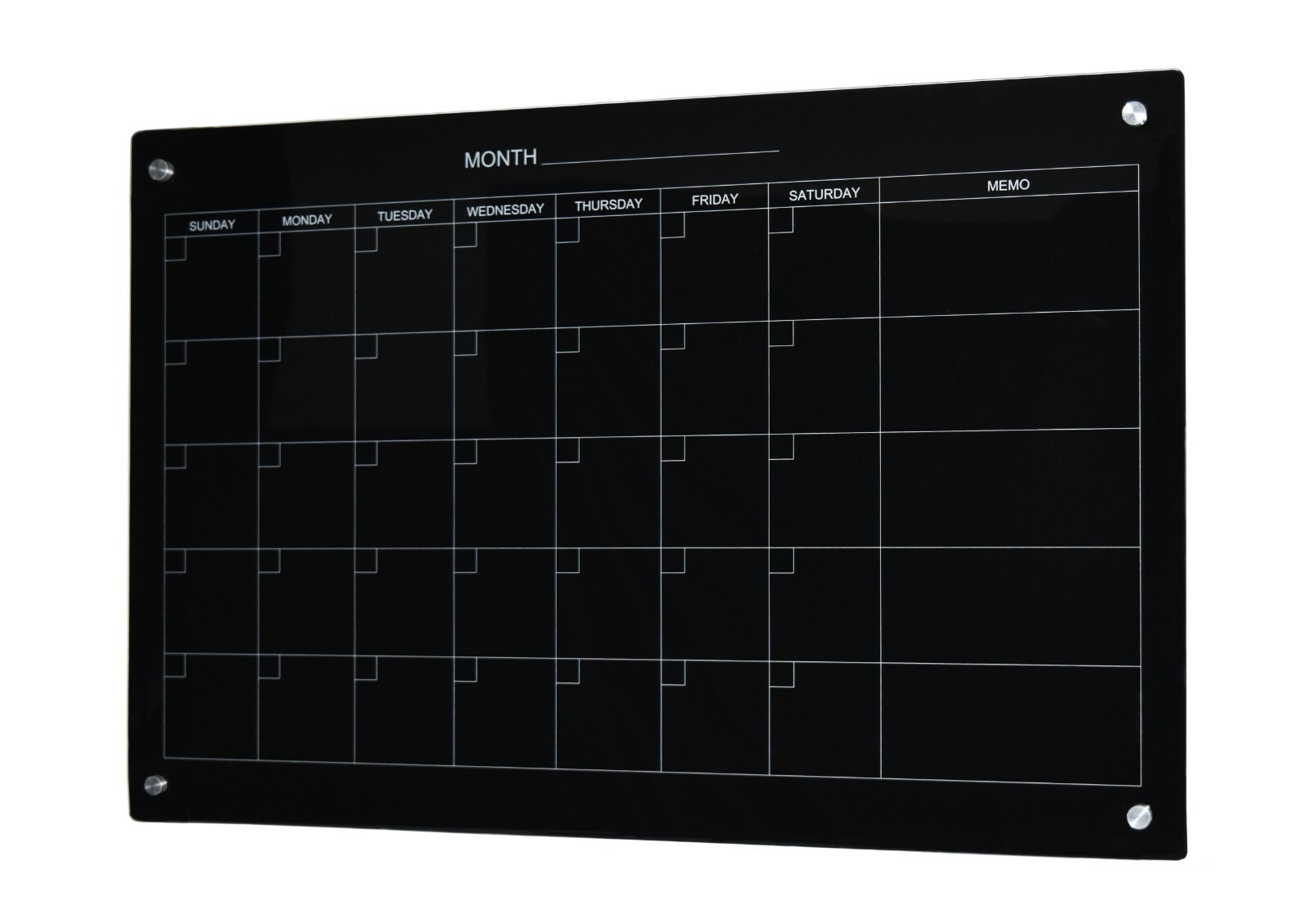 Audio-Visual Direct Magnetic Glass Calendar Dry-Erase Board Set, Monthly