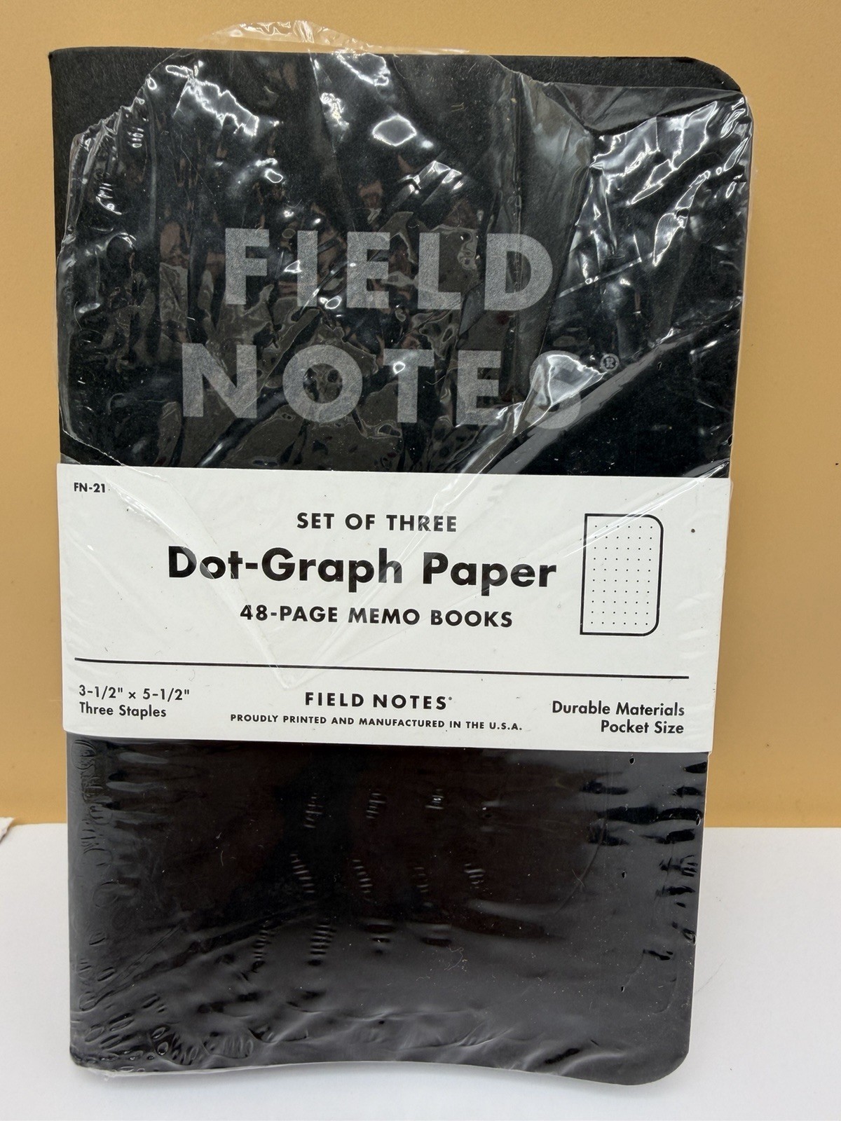 Field Notes Pitch Black FN-21 Dot Graph Memo Books Set of 3 Unused