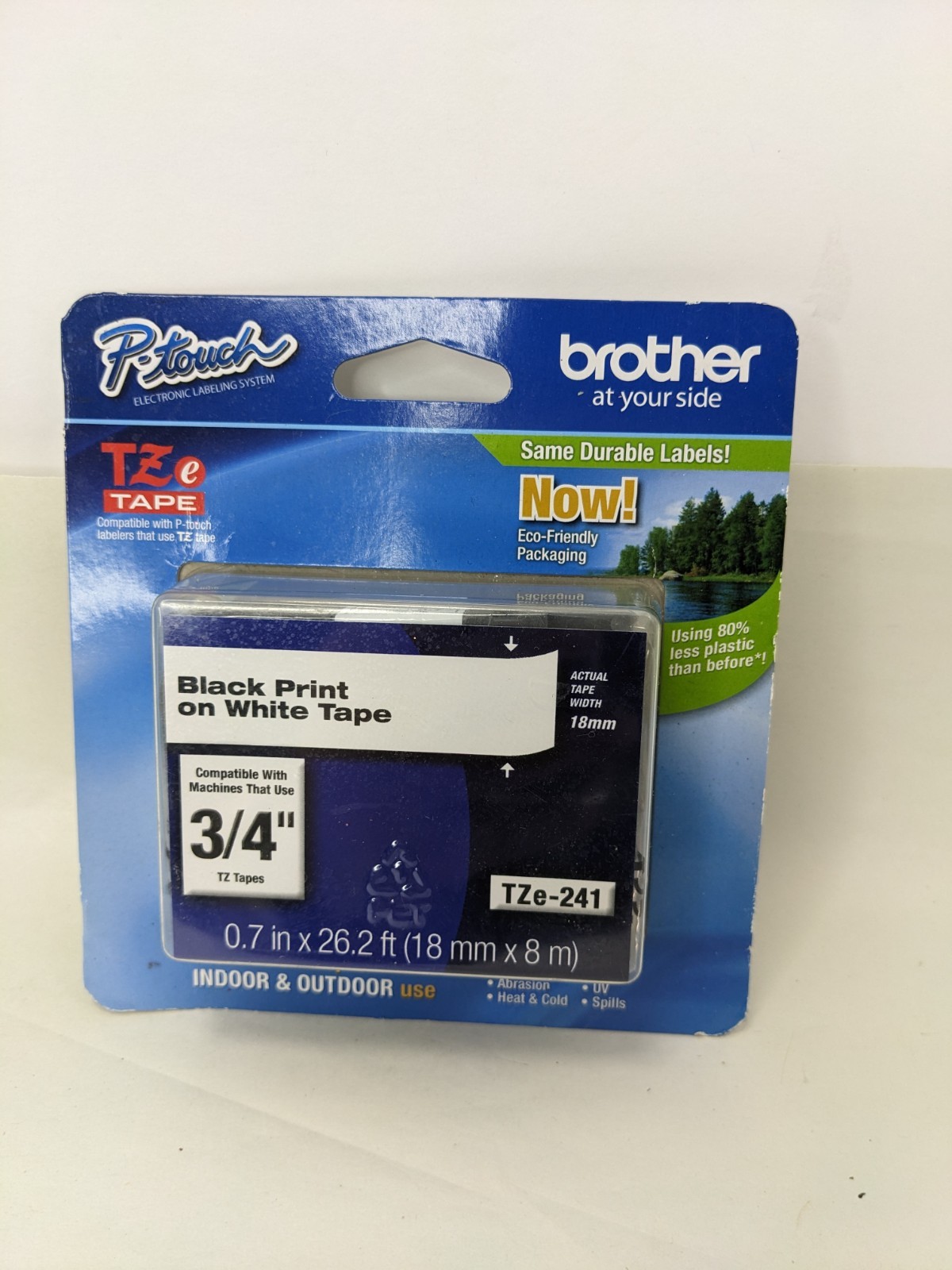 NEW Genuine Brother P-touch TZe-241 Label Maker Tape 3/4″ black on white