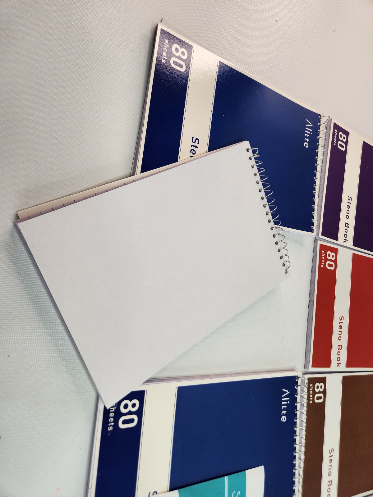 12 – Alitte Steno Pads Spiral 6″ x 9″ Assorted Colors New Gregg ruled 80 Sheets