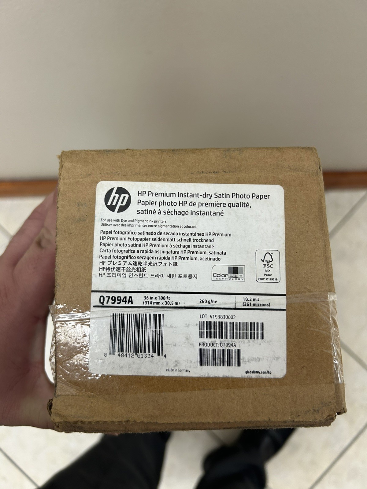HP Q7994A Premium Instant-Dry Satin Photo Paper White 36″ x 100′