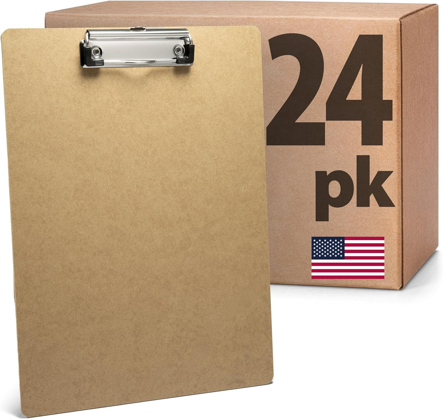 Officemate Recycled Wood Clipboards, Low Profile Clip, 24 Pack Clipboards, Lette