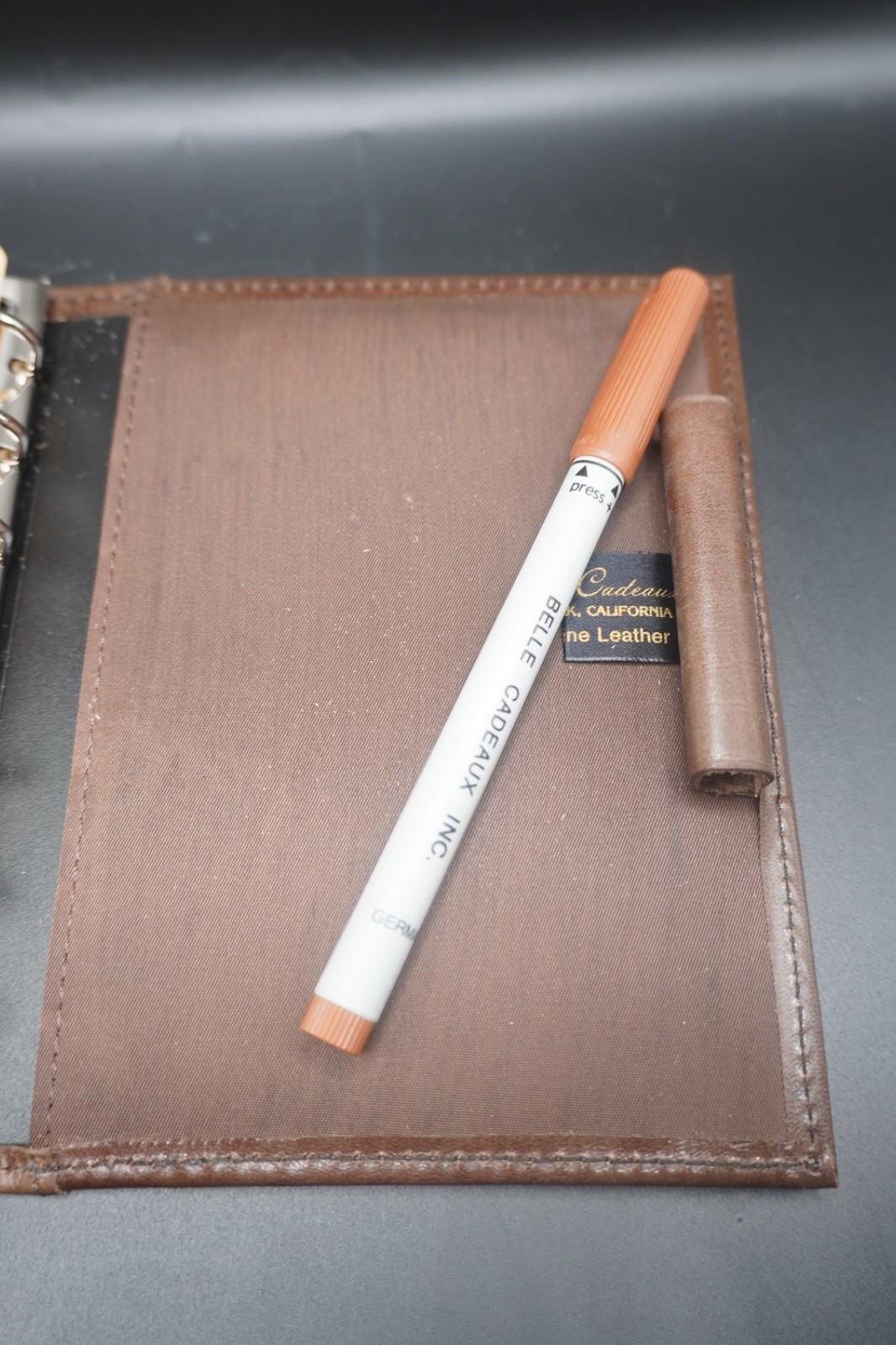 Belle Cadeaux Perma Correctible Address Book 7×9″ Leather Cognac