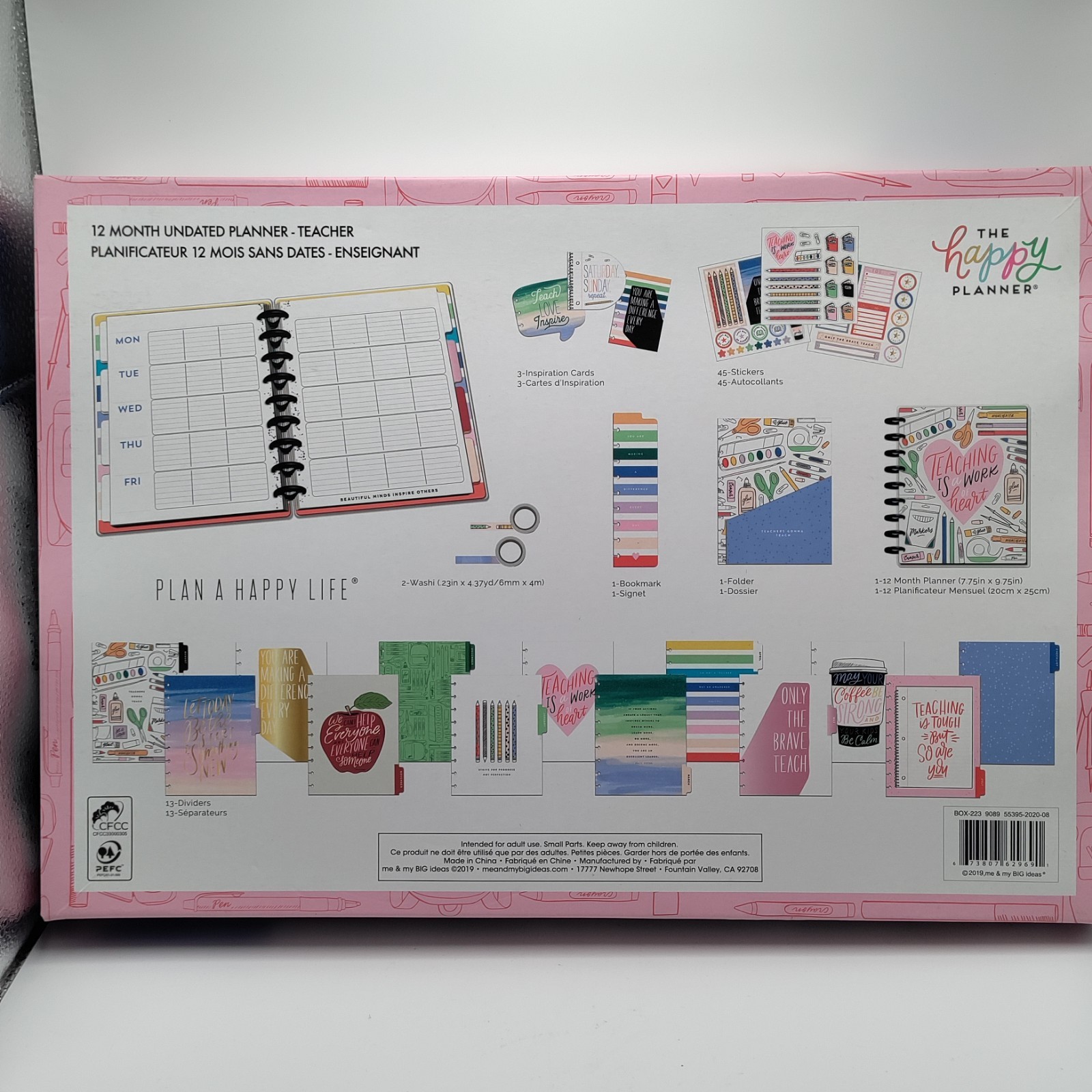 The Happy Planner 12-Month Undated Teacher Planner W/Accessories-See Description