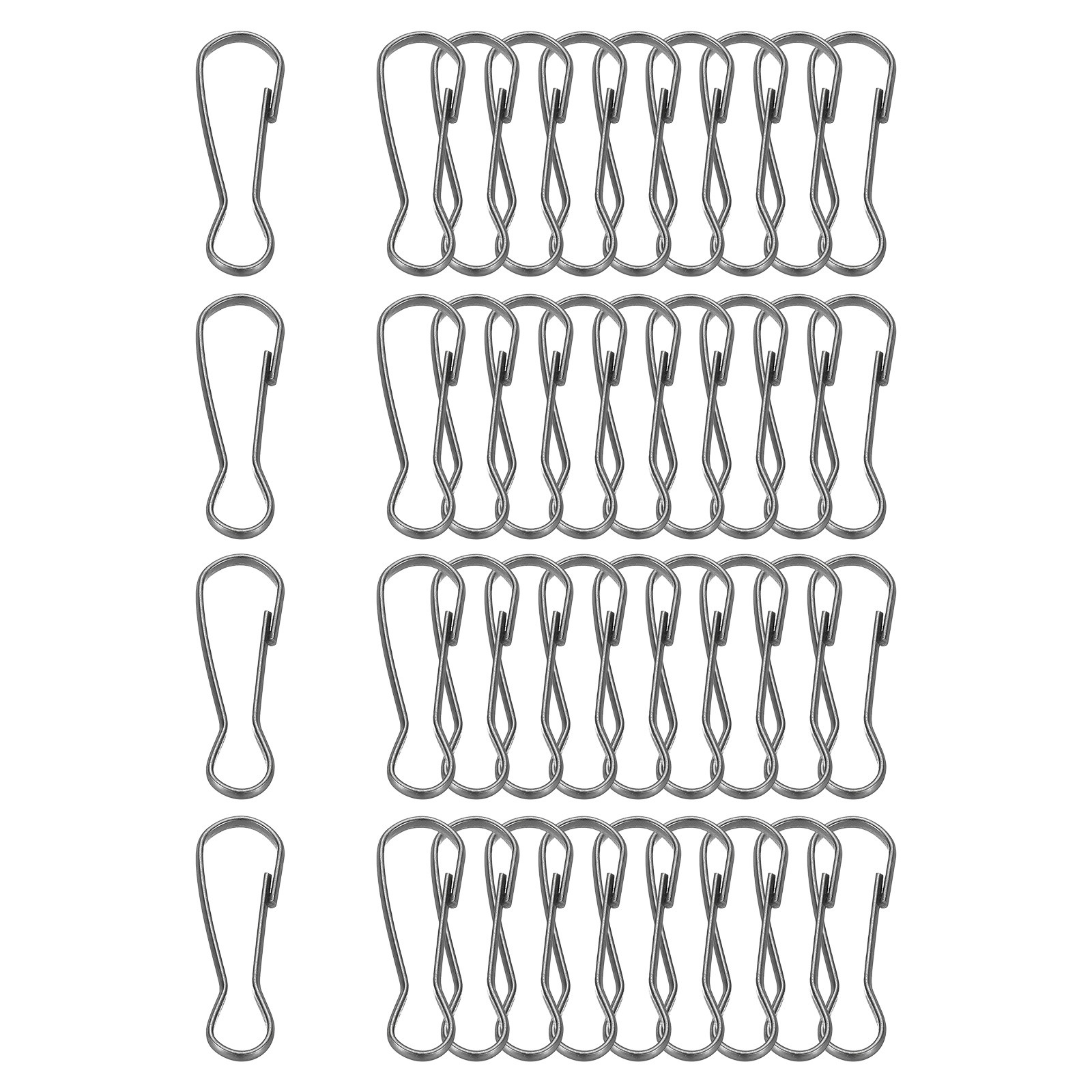 40Pack Lanyard Hooks 32x11x3mm Stainless Steel 304 Hook, Black