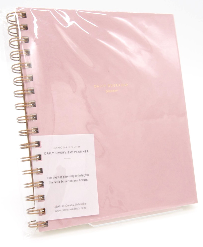 (1) Ramona & Ruth DAILY OVERVIEW PLANNER Undated 3-month Journal Dusty Rose New