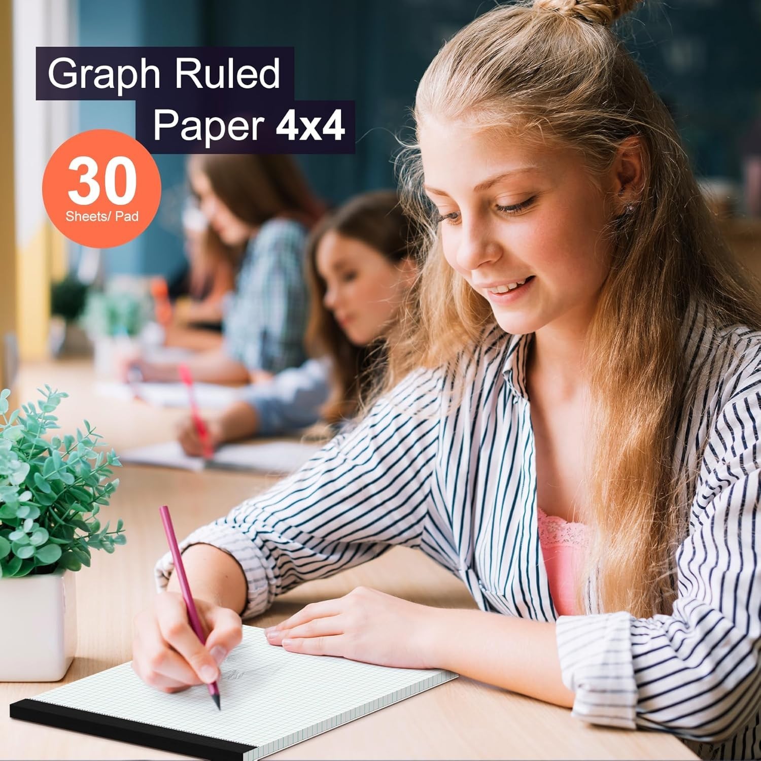 Graph Paper, Grid Paper 8.5 x 11 Graph Paper Pad, [2 Pack] Quad Ruled Grid Paper