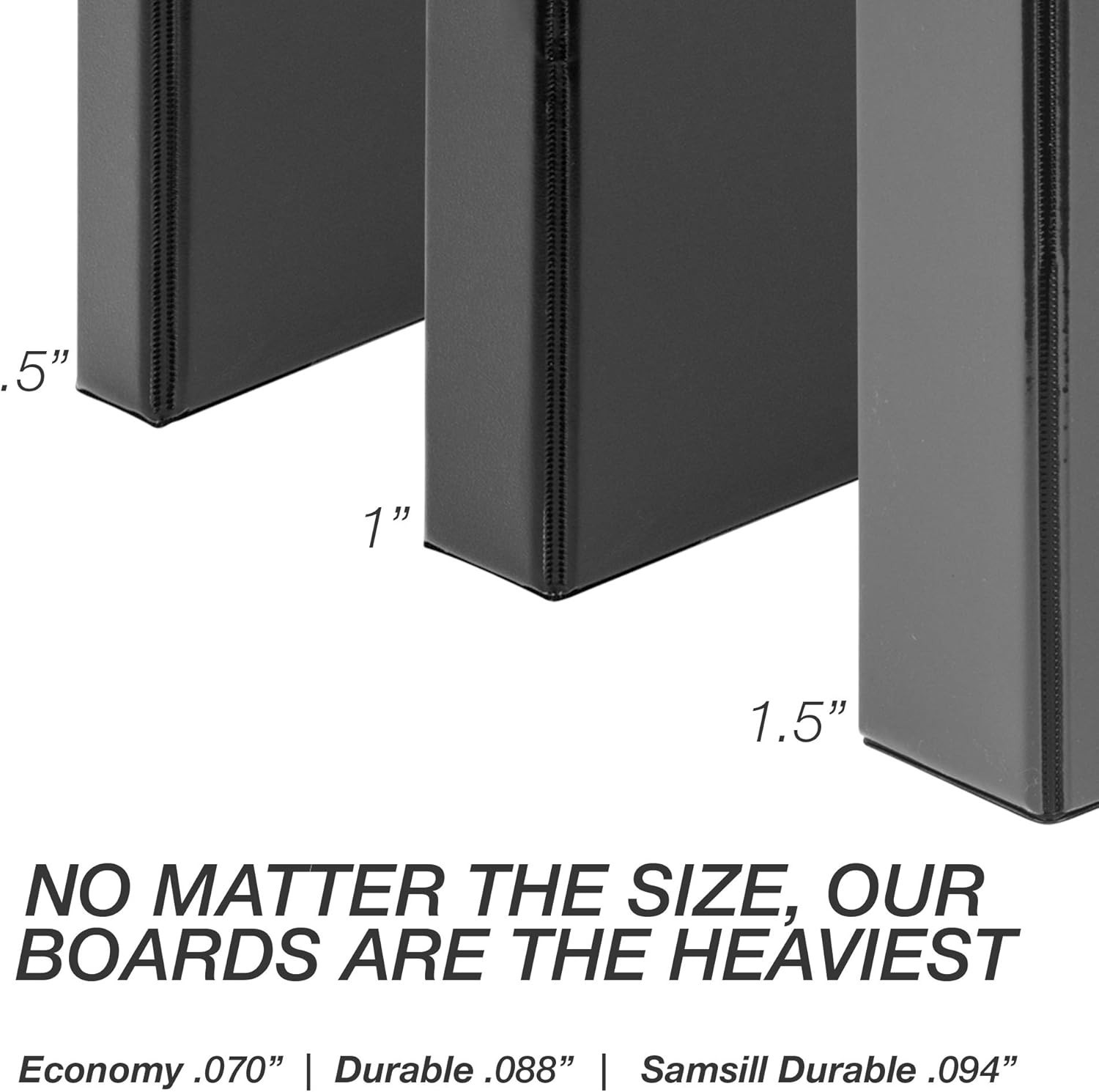 Durable 2 Inch 3 Ring Binder, Made in USA, D Ring Binder, FSC 100% Recycled Chip