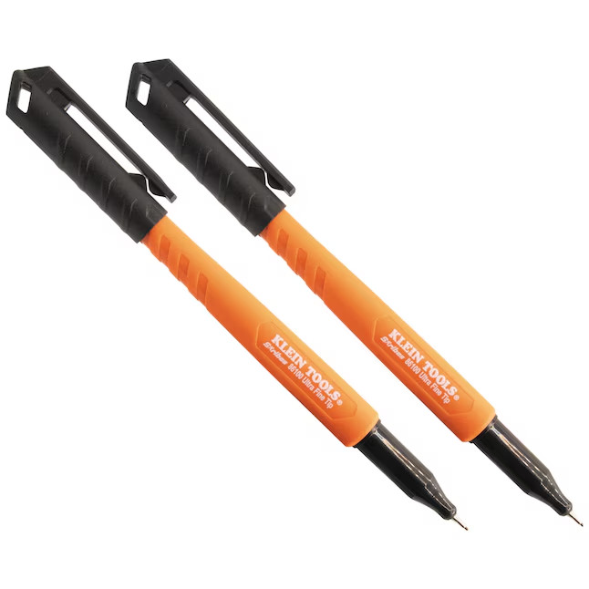 Klein Tools Skribes Ultra Fine Tip Permanent Markers, Black, 2-Pack