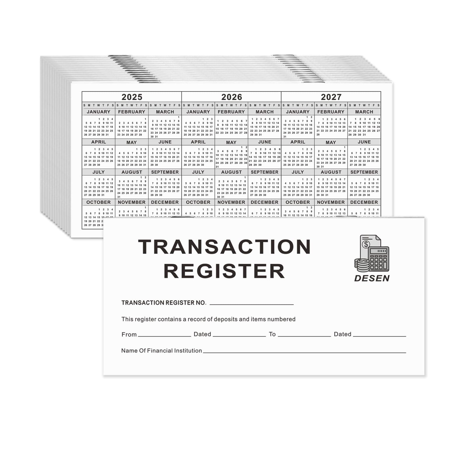 20 Pack 6×3 Blank Check Registers Personal Business Bank Savings Deposit