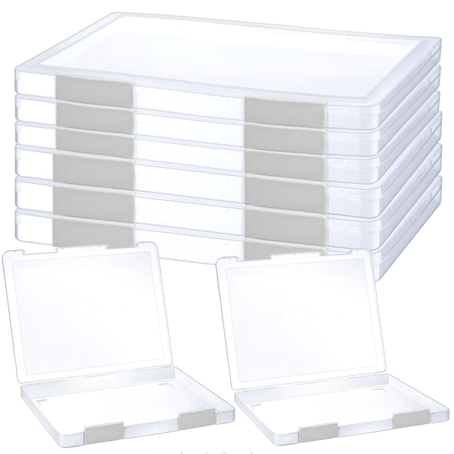 6 Pcs Clear A4 File Portable Project Case, Plastic Storage Box for 8.5″ x 11″…