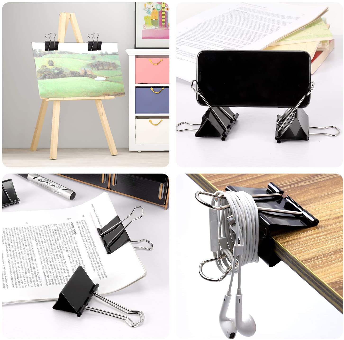 Extra Large Binder Clips 2.4 Inch Length, Jumbo Binder Clips for Office (8 Pcs)