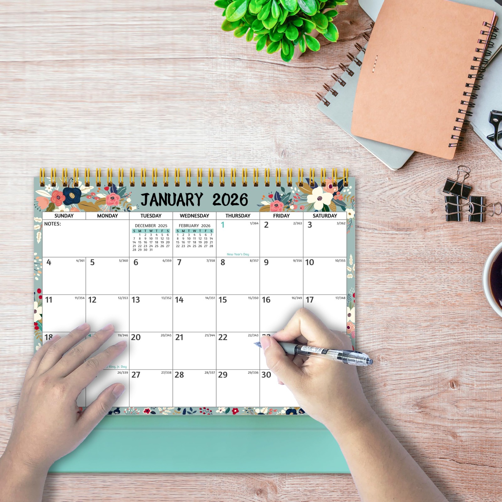 Desk Calendar 2026 – Standing Flip Desktop 2026, 12 Months(January…