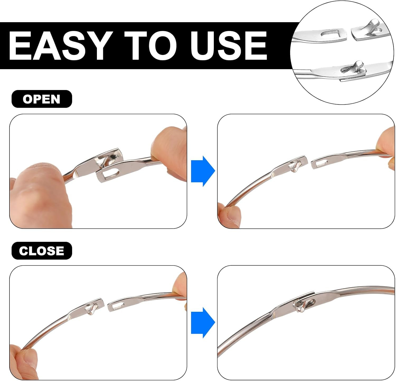 3 Pack 6 Inch Metal Rings Wrench Organizer Easy to Open and Close Heavy Duty for