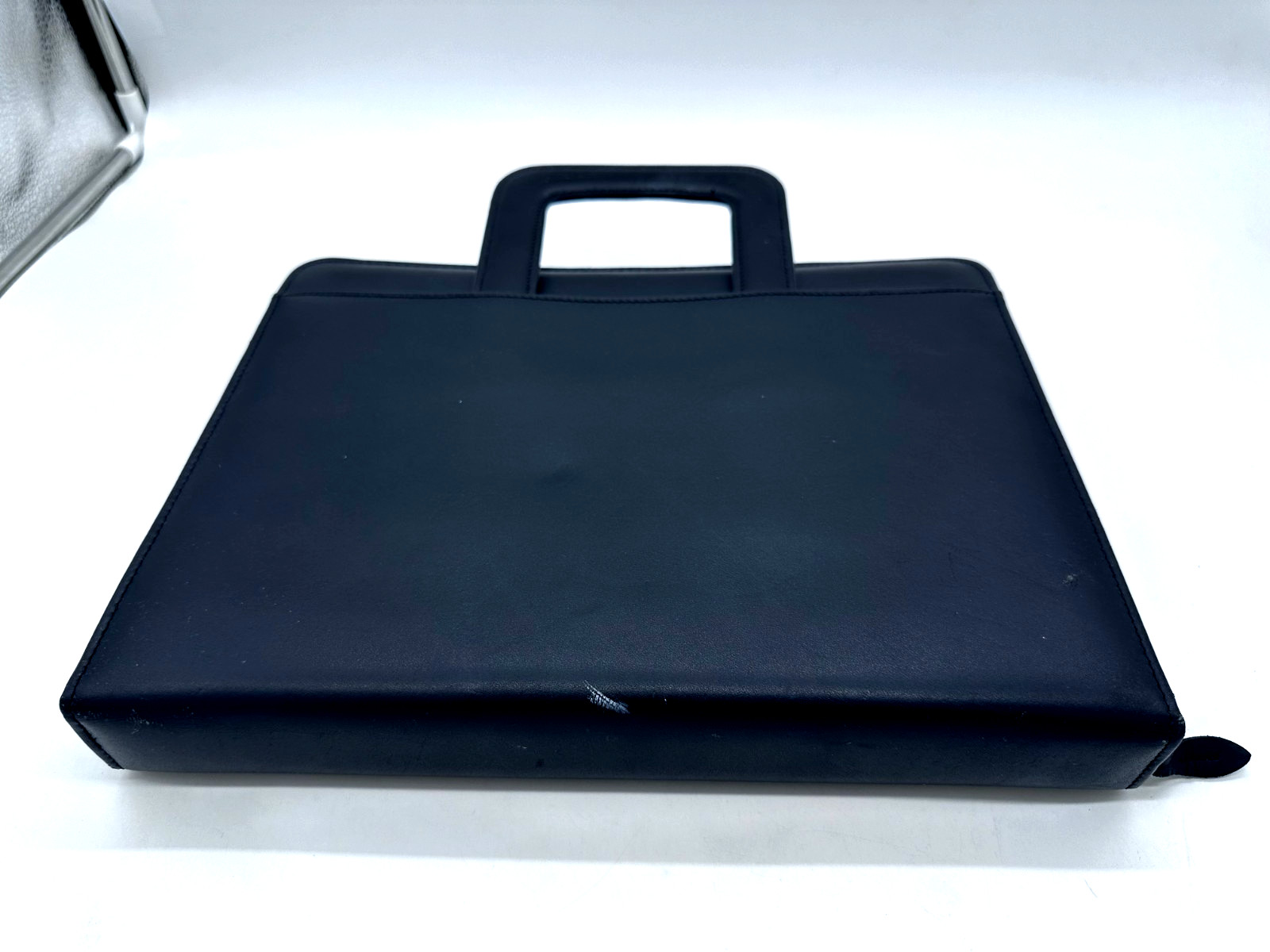 VTG Black Leather Zippered Entrepreneur Edition Day Runner with Handles 1988
