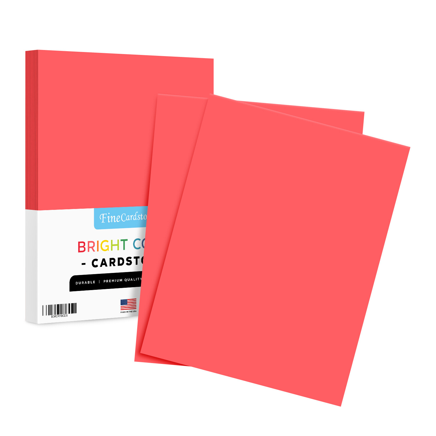 Rocket Red Bright Color Cardstock, 65lb Cover (176GSM), 8.5 x 11, 50 Sheets
