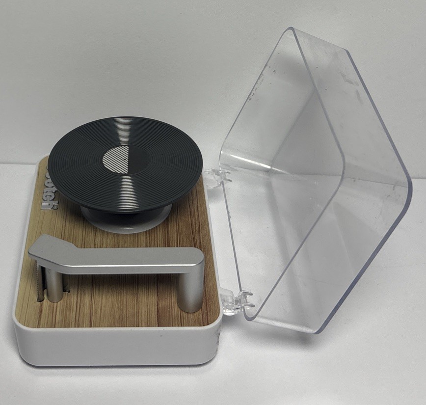 Scotch Magic Tape Dispenser, Turntable Record Player, Weighted Flip Up Cover