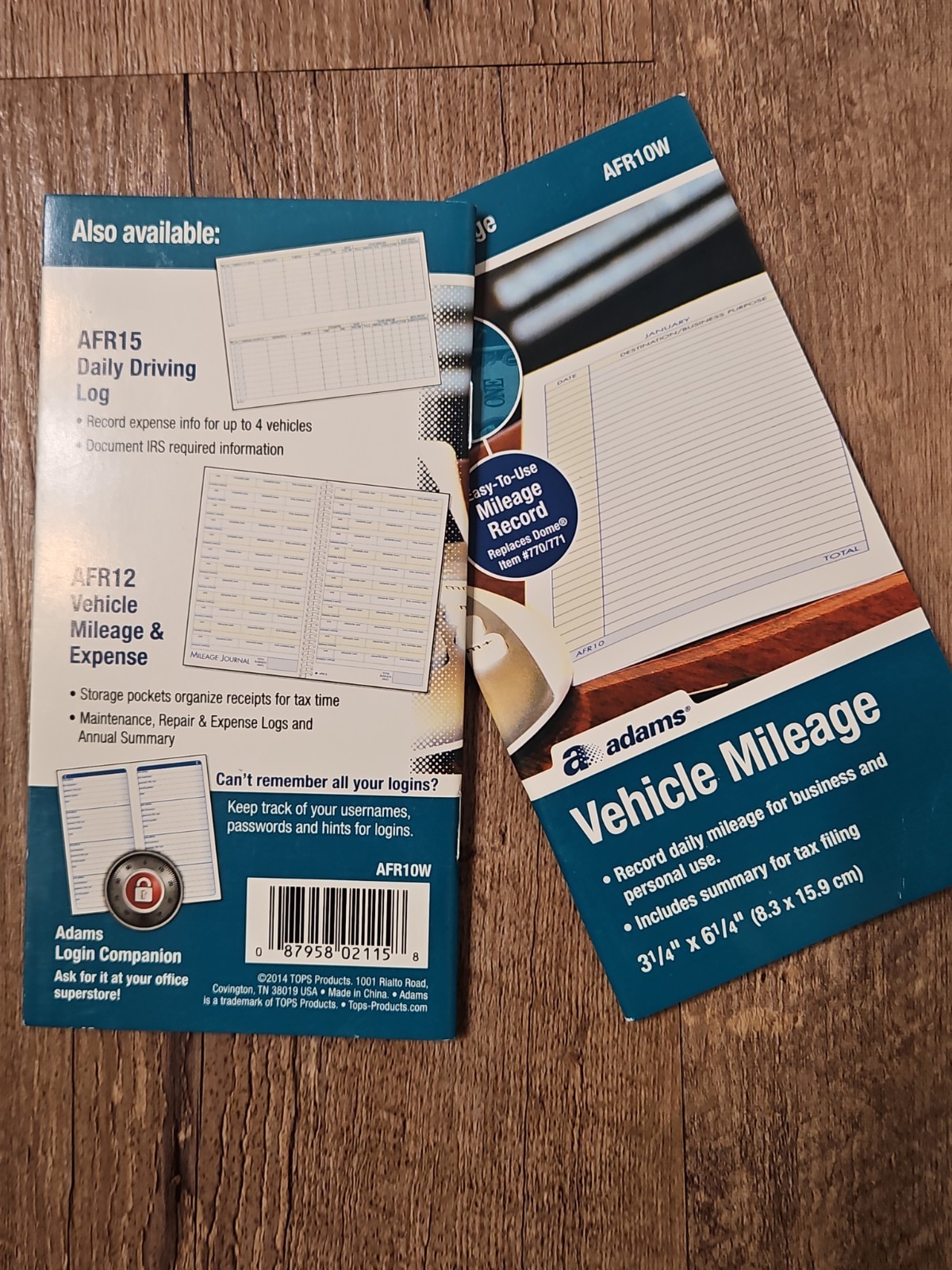 2 Adams AFR10W Vehicle Mileage Journals Logs, FAST FREE SHIPPING!