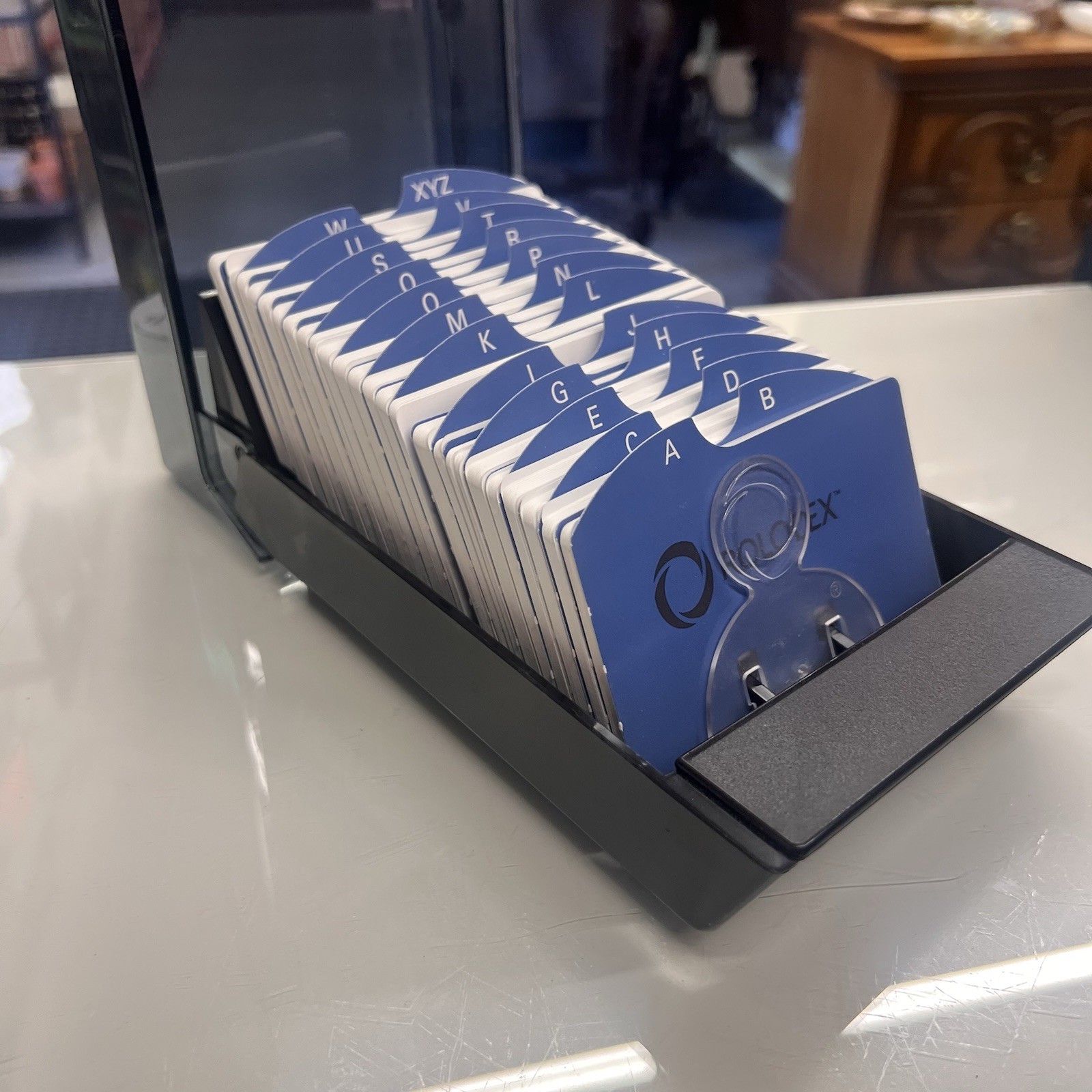 Vintage Rolodex Covered Card File 2.25 x 4 Card Size With Tabs & New Cards