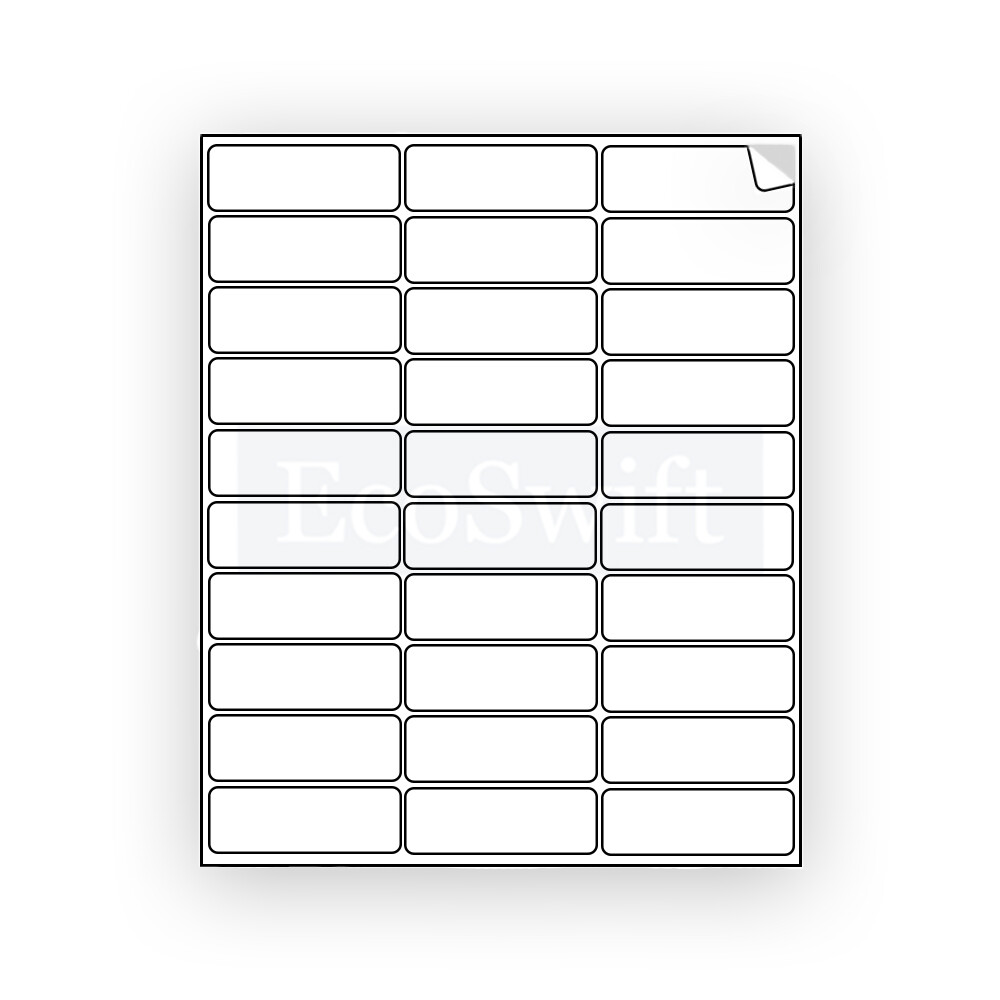 75000 2.625 x1 EcoSwift Laser Address Shipping Adhesive Labels 30/sheet 1 x2 5/8