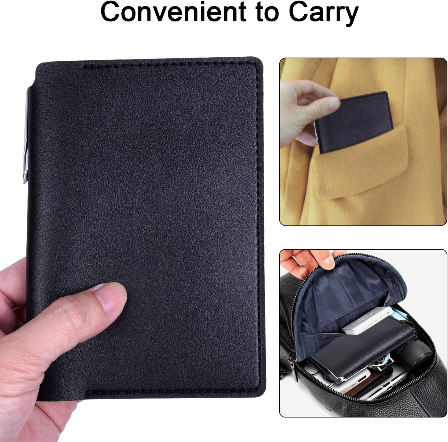 Wisdompro Journal Cover, 2 Pack PU Leather Notebook Cover for Field Notes, or Ot