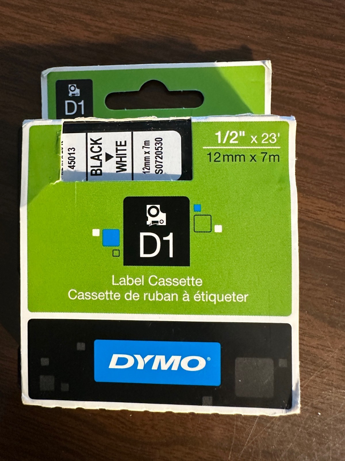 Dymo D1 45013 Label Maker Tape 1/2″ X 23′ Black Refill LabelWriter – NEW!