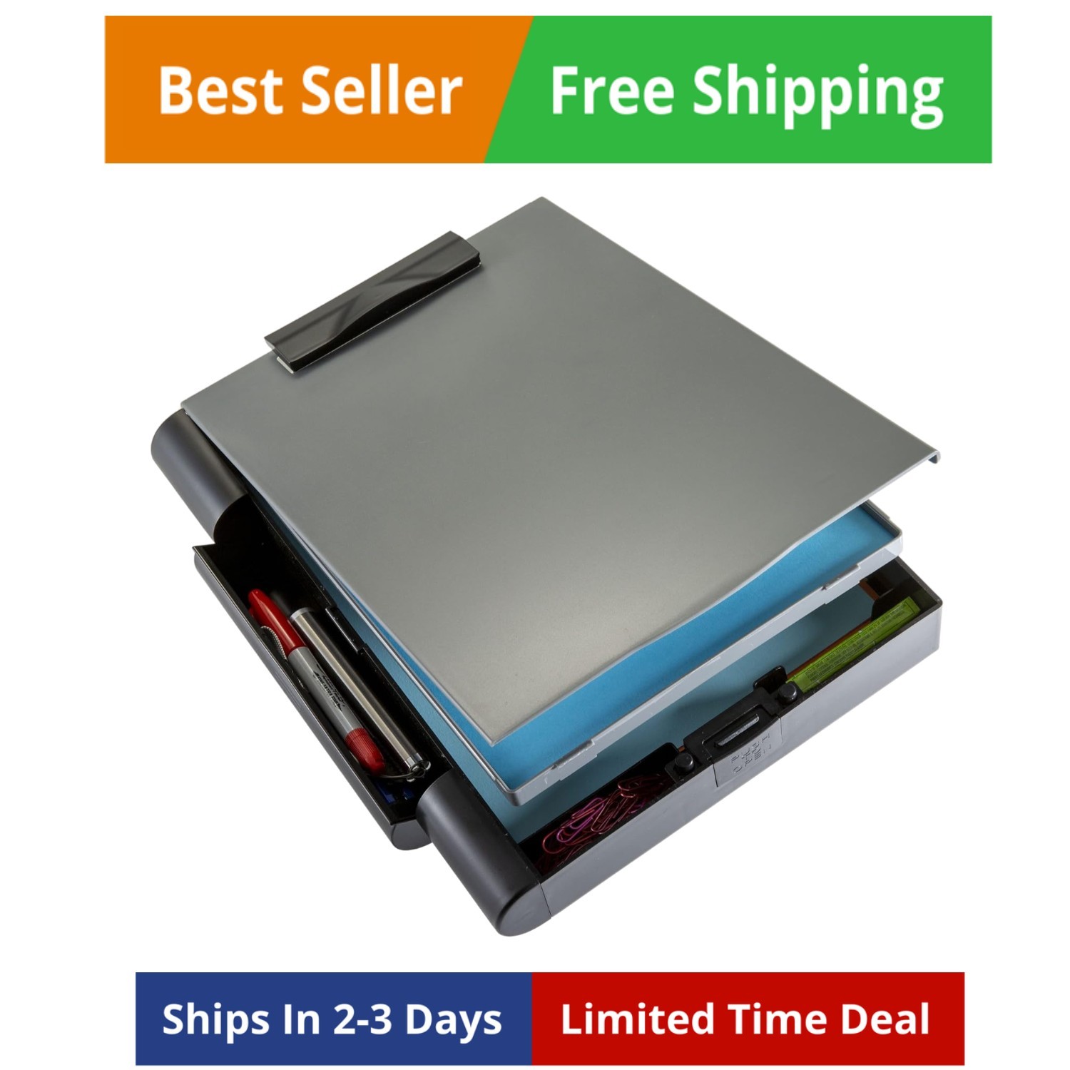 Double Storage Clipboard, Form Holder with 2 Compartments, Magnetized Storage…