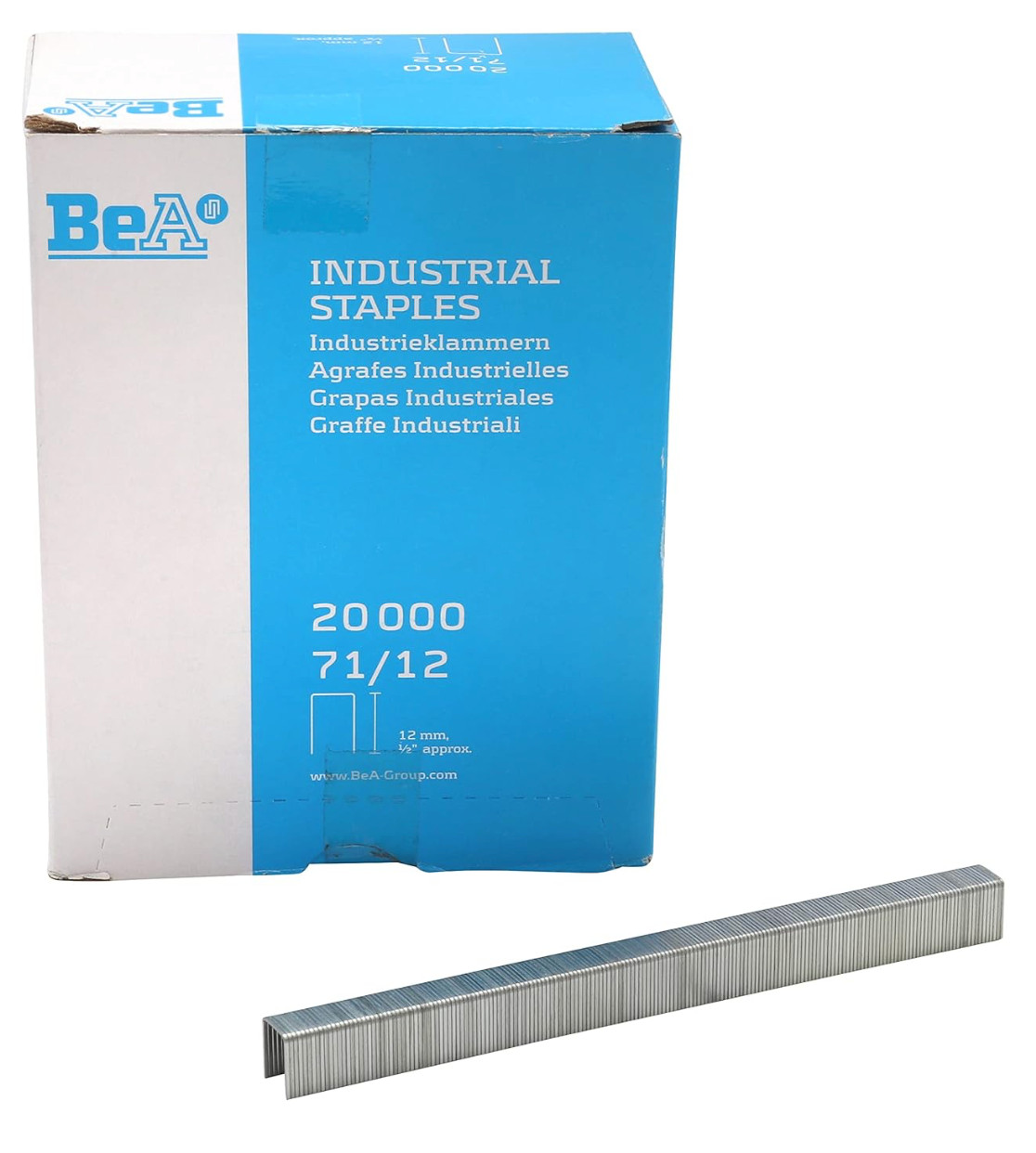 12 Boxes BeA 71/12 1/2″ Staples for 21671B and 21671B-ALM Stapler, 20,000/Box