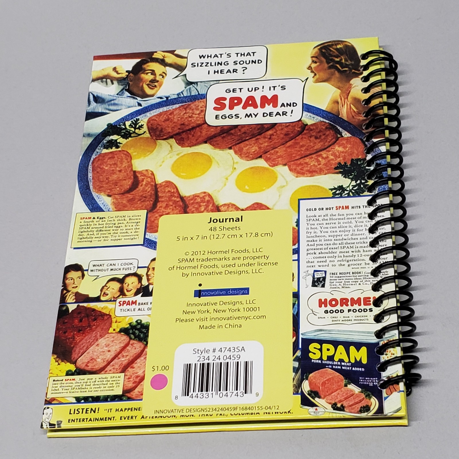 Lot 5 NEW Retro 1950s Style SPAM Writing Journals Magnet Set Retro Hormel Foods