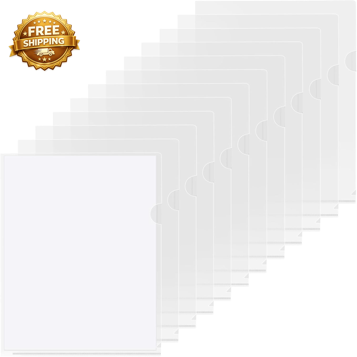 Clear Document Folders Project Pockets for 8.5X11 Paper 12 Pack Heavy-Duty Clear
