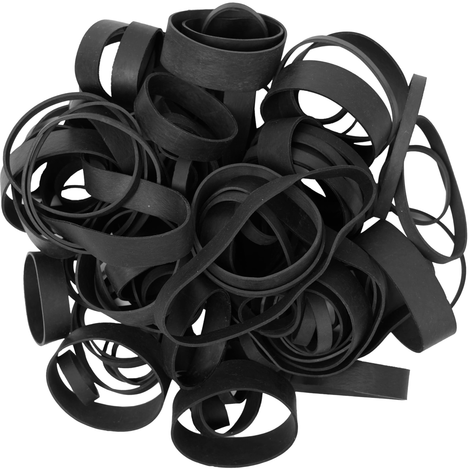65Pcs Rubber Bands Assorted Sizes Black 6 sizes 1.5in 2in size 82 size#94 siz…