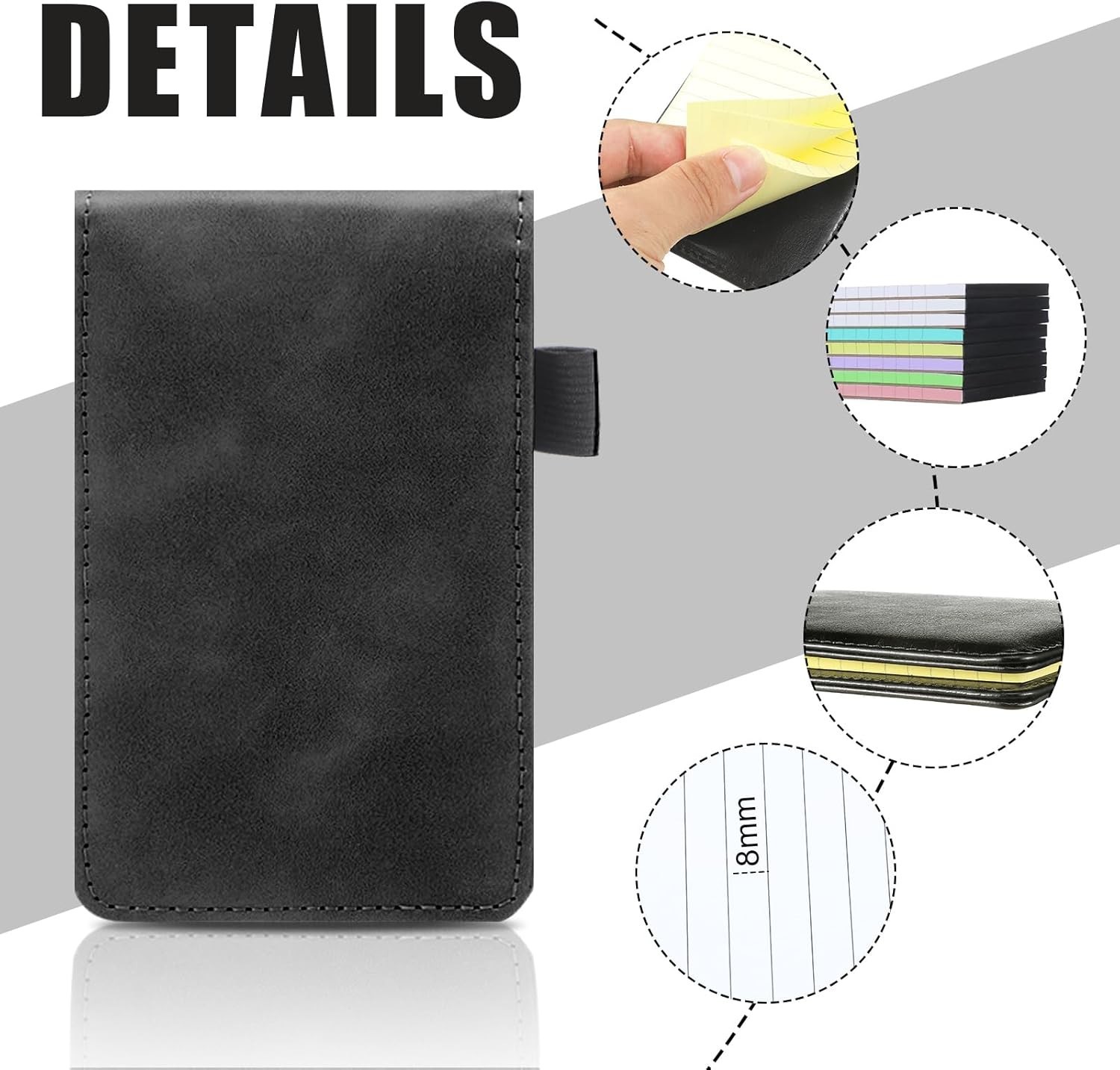 10 Pcs Pocket Notepad Holder with Memo Book Refills