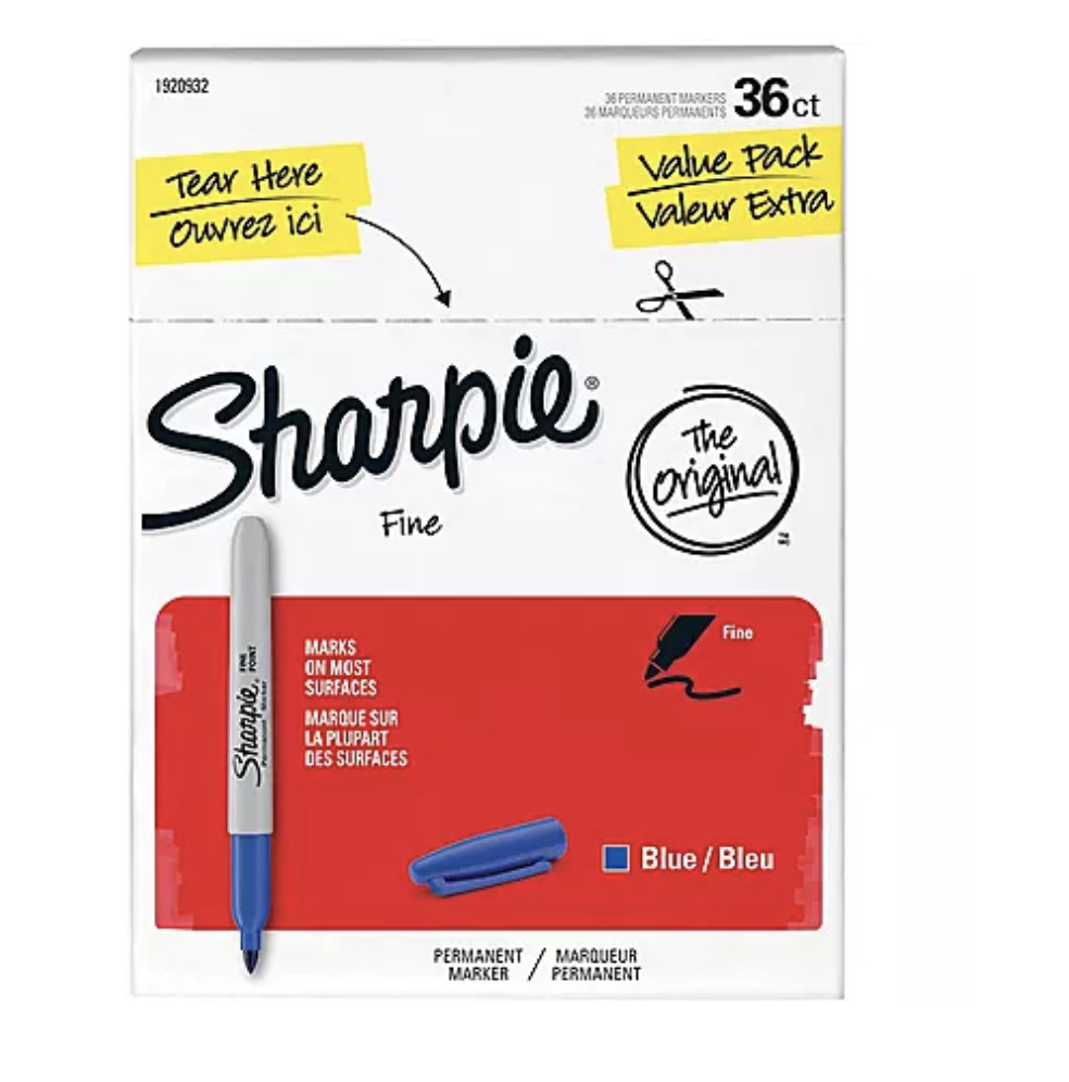 Sharpie Permanent Marker, Fine Point, Blue Color – 36/Pack *FREE SHIPPING*