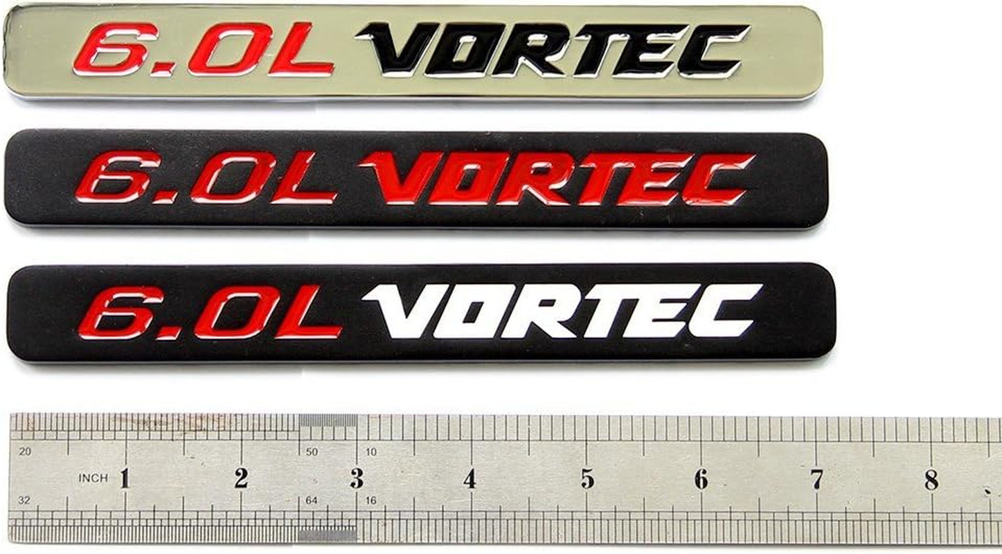 Paquete de 2 emblemas Vortec OEM 6.0L compatibles con 3D