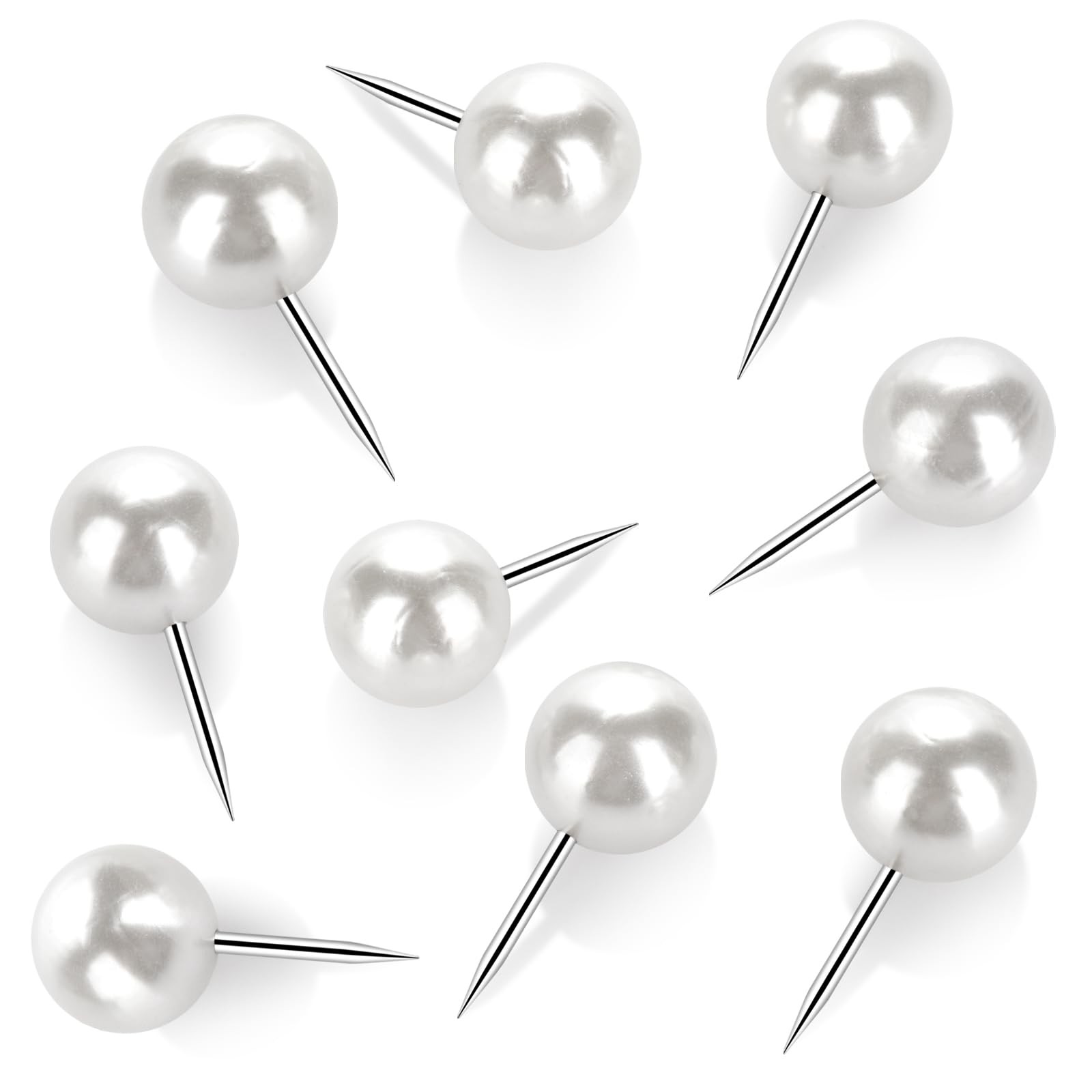 60 Pcs Push Pins, Thumb Tacks for Decorative Wall, 0.8 inches, Pearl White