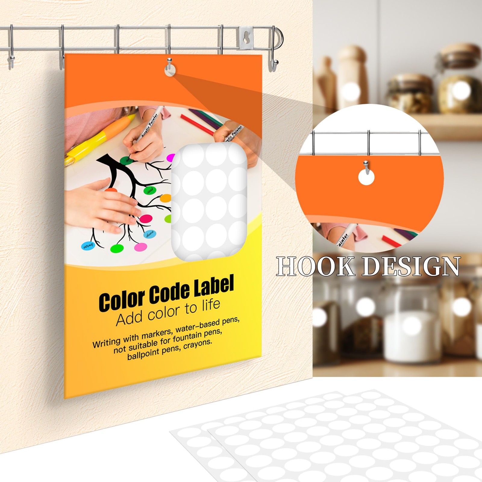 WANSTE White Dot Stickers 3/4 Inch,Round 1320 Pcs 0.75″-1320PCS,