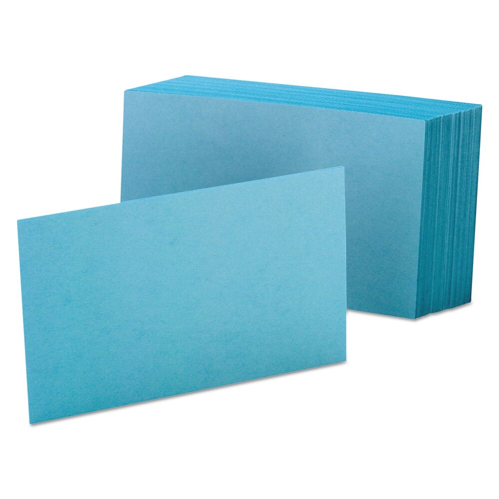 Oxford 7420BLU 4″ x 6″ Unruled Index Cards – Blue (100/PK) New