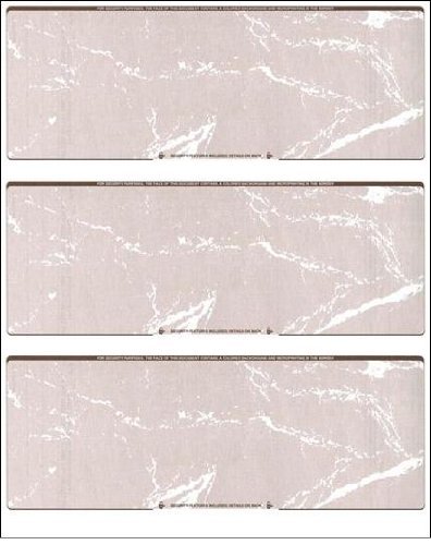 25 Sheets – 75 Checks Blank Check Stock Paper – Brown – Three (3) on a Page