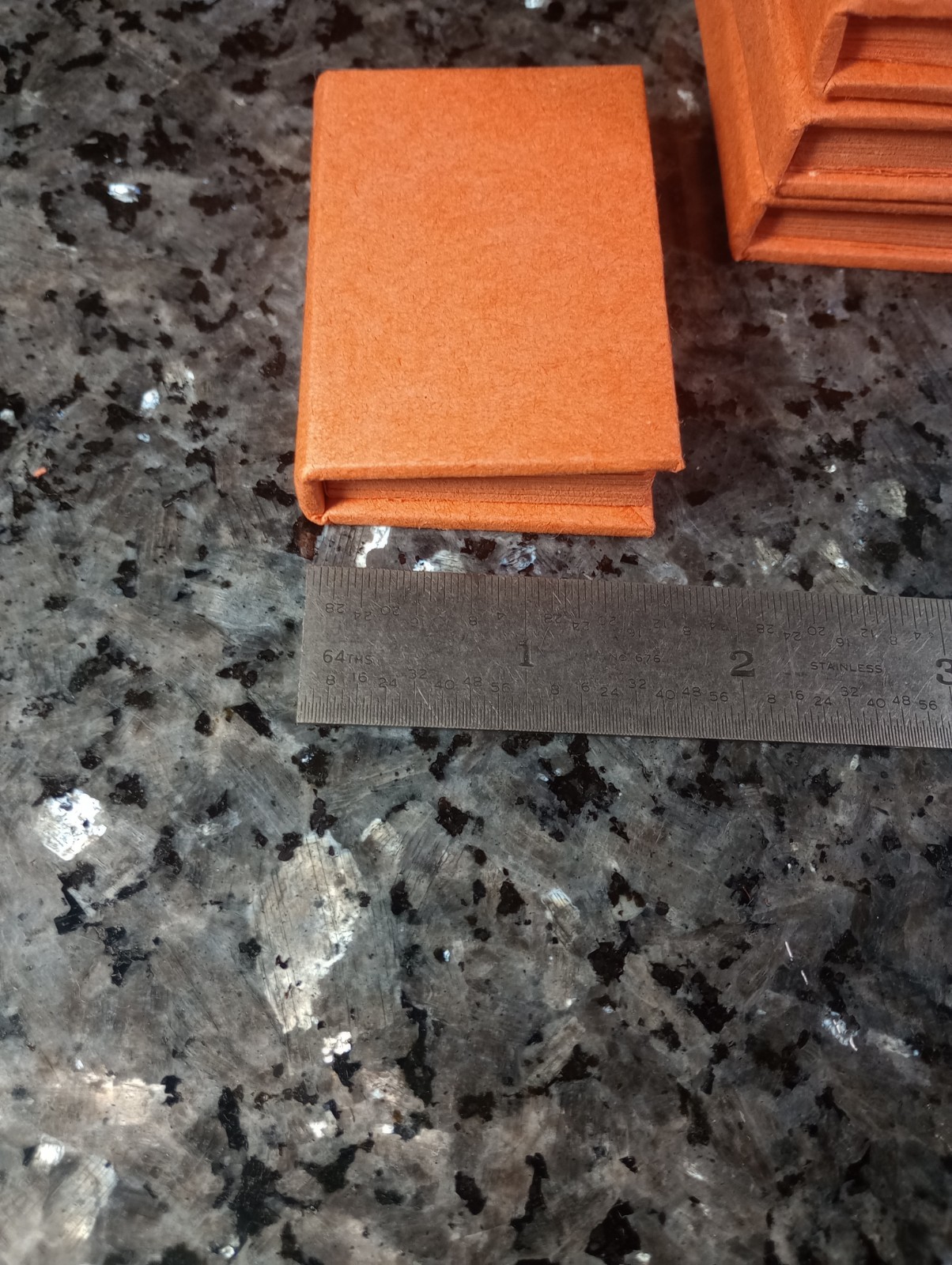 Miniature Blank Orange Handmade Notebook Hard Cover