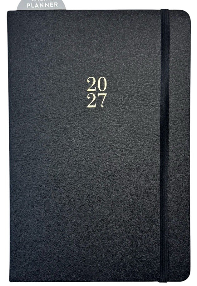 2026-2027 18-Month Calendar Planner Weekly BLACK & GOLD ECCOLO Sz 5×8”