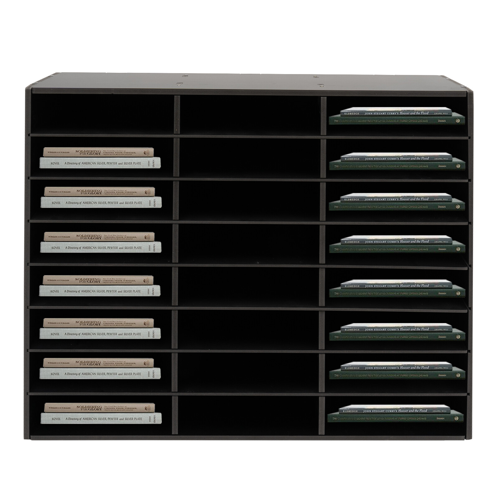 24 Compartments PVC Literature Organizer Desktop File Sorte Display Stand Black