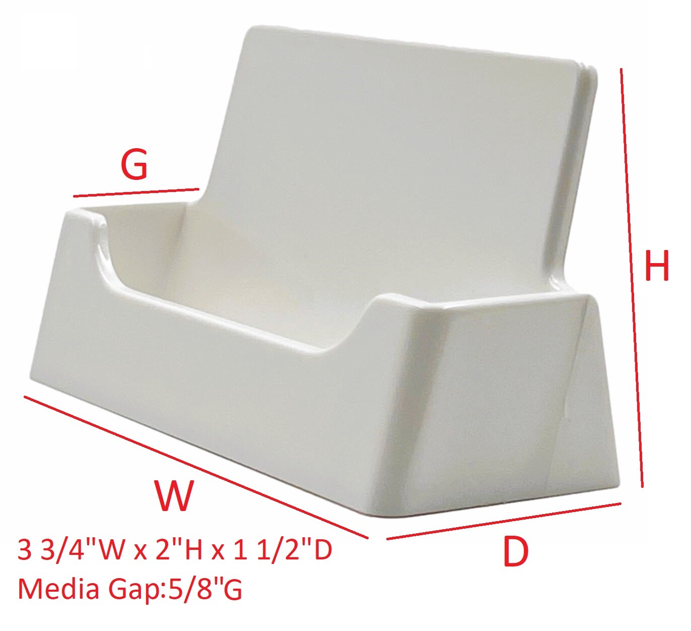 T’z Tagz New White Business Card Holder Tabletop Desktop Display Stand