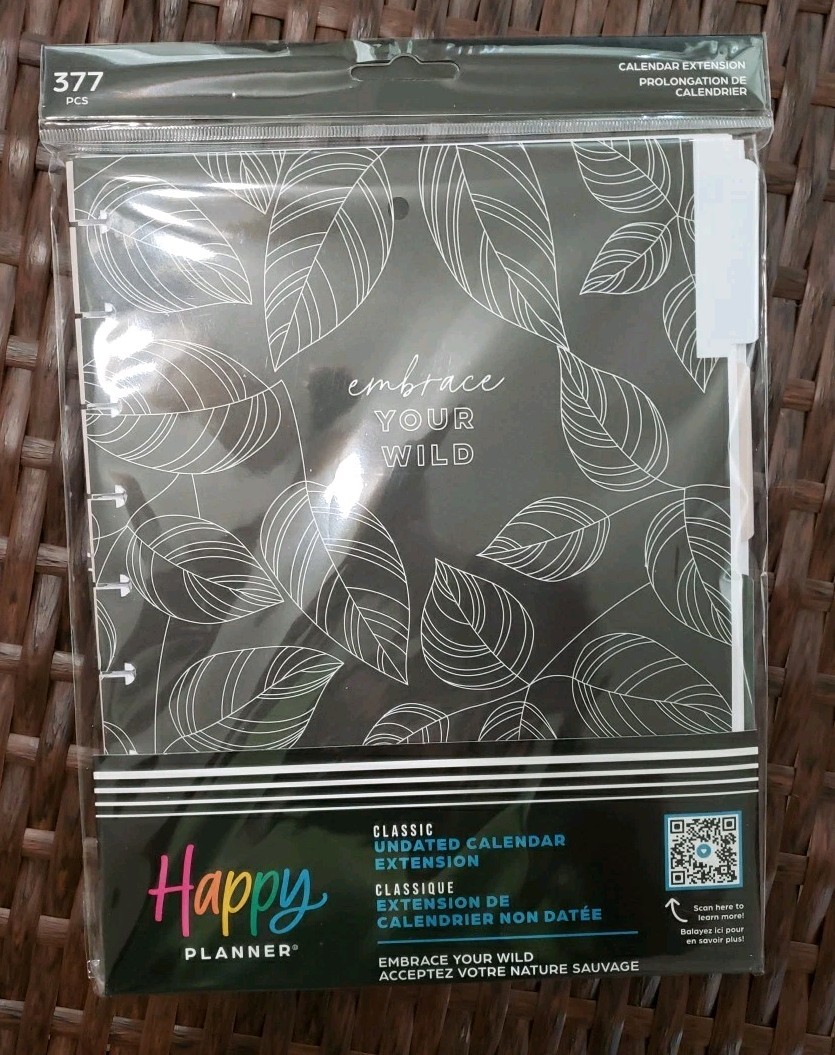 The Happy Planner Classic Undated Calendar Extension Embrace Your Wild 377 Pcs