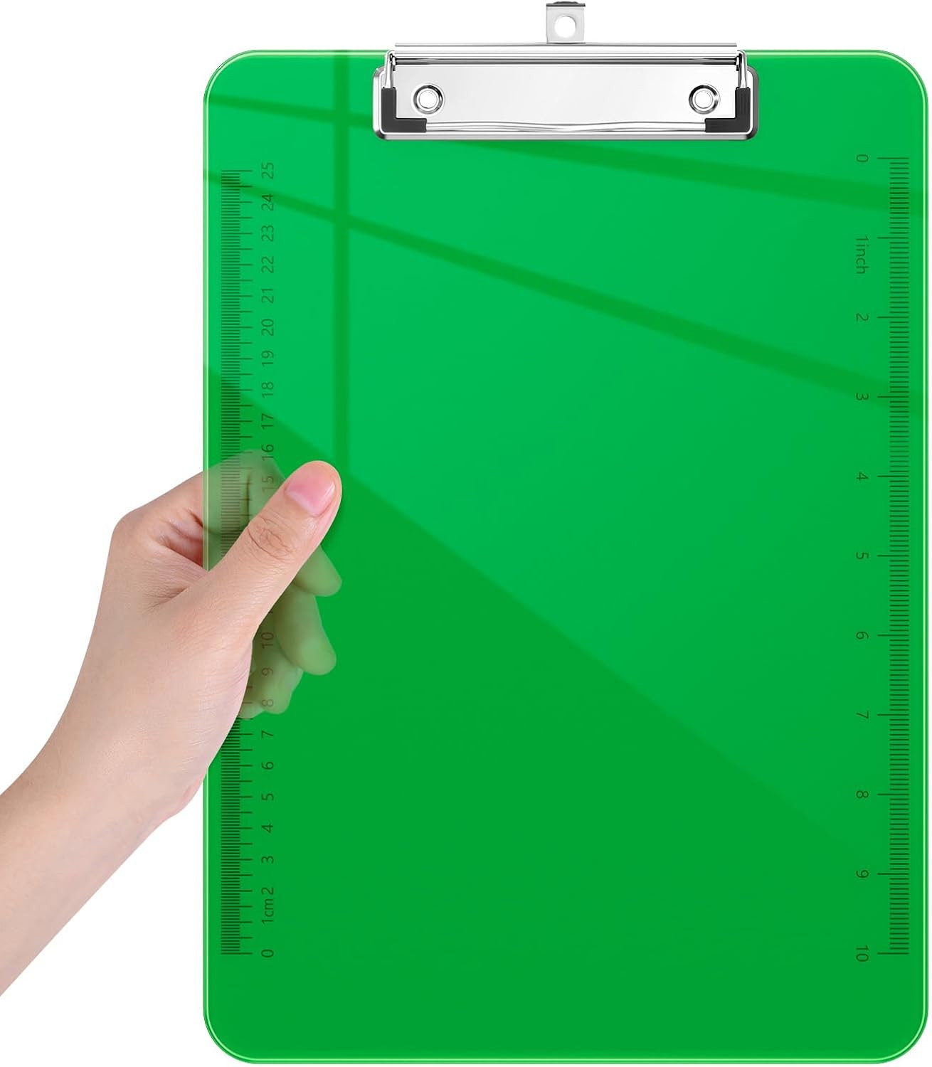 Plastic Translucent Clipboard w/ Low Profile Clip for Office School, 12.5×9 Inch