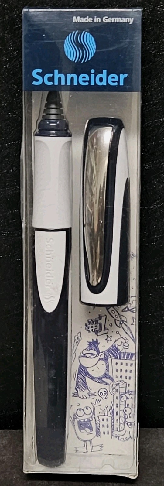 Schneider Ray Cartridge Rollerball Pen, Blue Ink, Dark Blue/Light Gray RS18703